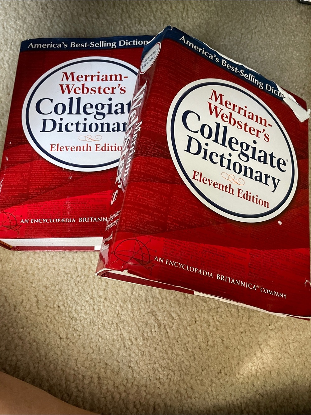 Merriam-Webster’s Collegiate Dictionary - Eleventh Edition, Red Hardcover (Pair)